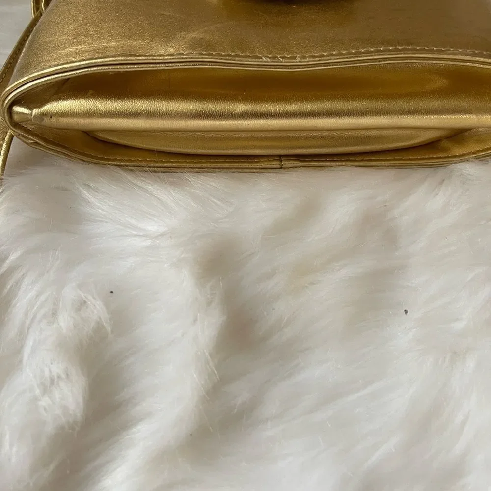 Rush Hour faux leather gold metallic crossbody bag